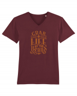 Grab Life By The Beans Tricou mânecă scurtă guler V Bărbat Presenter