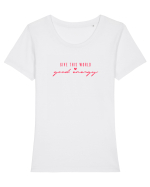 Good energy Tricou mânecă scurtă guler larg fitted Damă Expresser