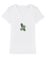 Castravete Tricou mânecă scurtă guler V Damă Evoker