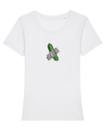 Castravete Tricou mânecă scurtă guler larg fitted Damă Expresser