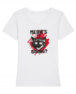 Meow It's Going? Tricou mânecă scurtă guler larg fitted Damă Expresser