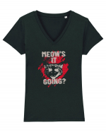 Meow It's Going? Tricou mânecă scurtă guler V Damă Evoker