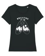 Breathe It In Tricou mânecă scurtă guler larg fitted Damă Expresser