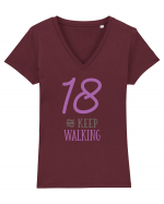 18 Ani - Keep Walking Tricou mânecă scurtă guler V Damă Evoker