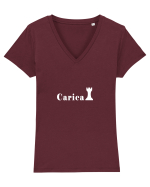 CaricaTURA Tricou mânecă scurtă guler V Damă Evoker