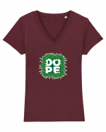 DOPE green Tricou mânecă scurtă guler V Damă Evoker