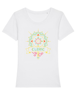 Neon CLERIC Tricou mânecă scurtă guler larg fitted Damă Expresser