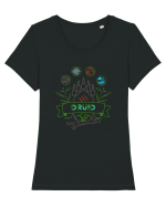 Neon DRUID Tricou mânecă scurtă guler larg fitted Damă Expresser