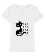 CATastrophic Tricou mânecă scurtă guler V Damă Evoker