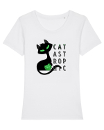 CATastrophic Tricou mânecă scurtă guler larg fitted Damă Expresser
