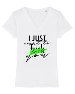 Love You Tricou mânecă scurtă guler V Damă Evoker