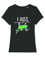 Love You Tricou mânecă scurtă guler larg fitted Damă Expresser