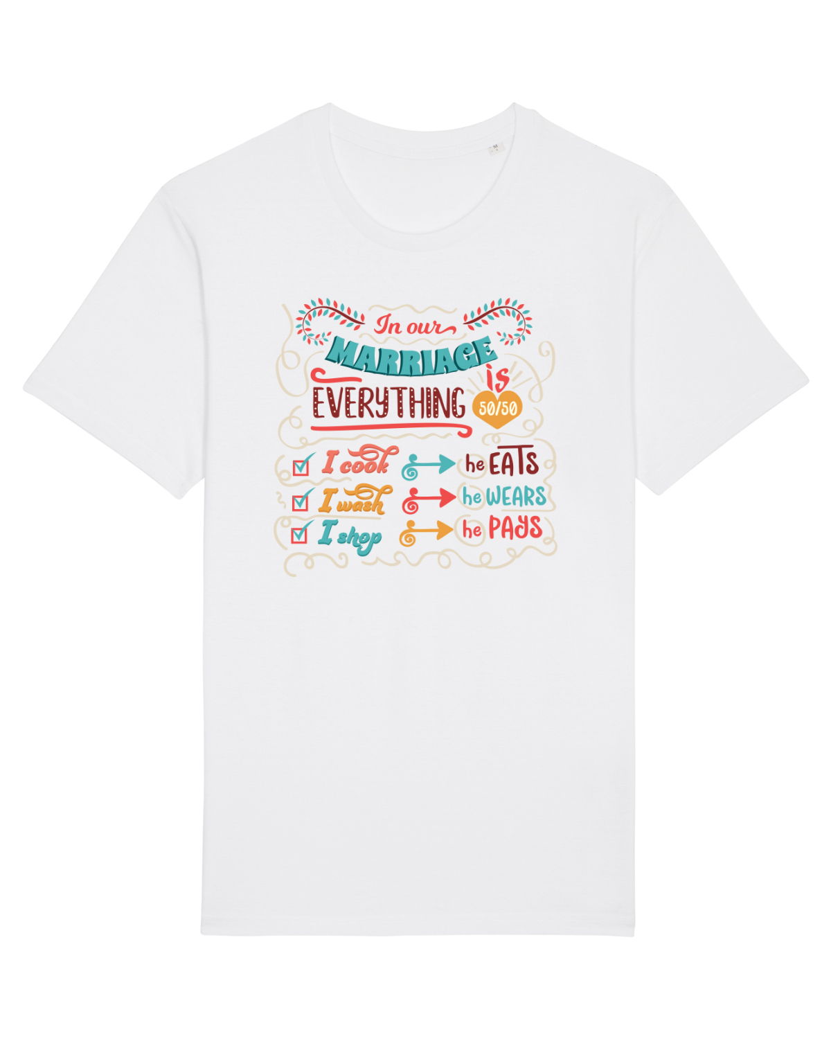 Tricou mânecă scurtă Unisex Rocker White