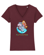 Fluturotam Tricou mânecă scurtă guler V Damă Evoker