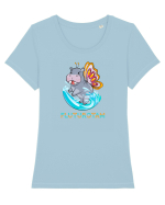 Fluturotam Tricou mânecă scurtă guler larg fitted Damă Expresser