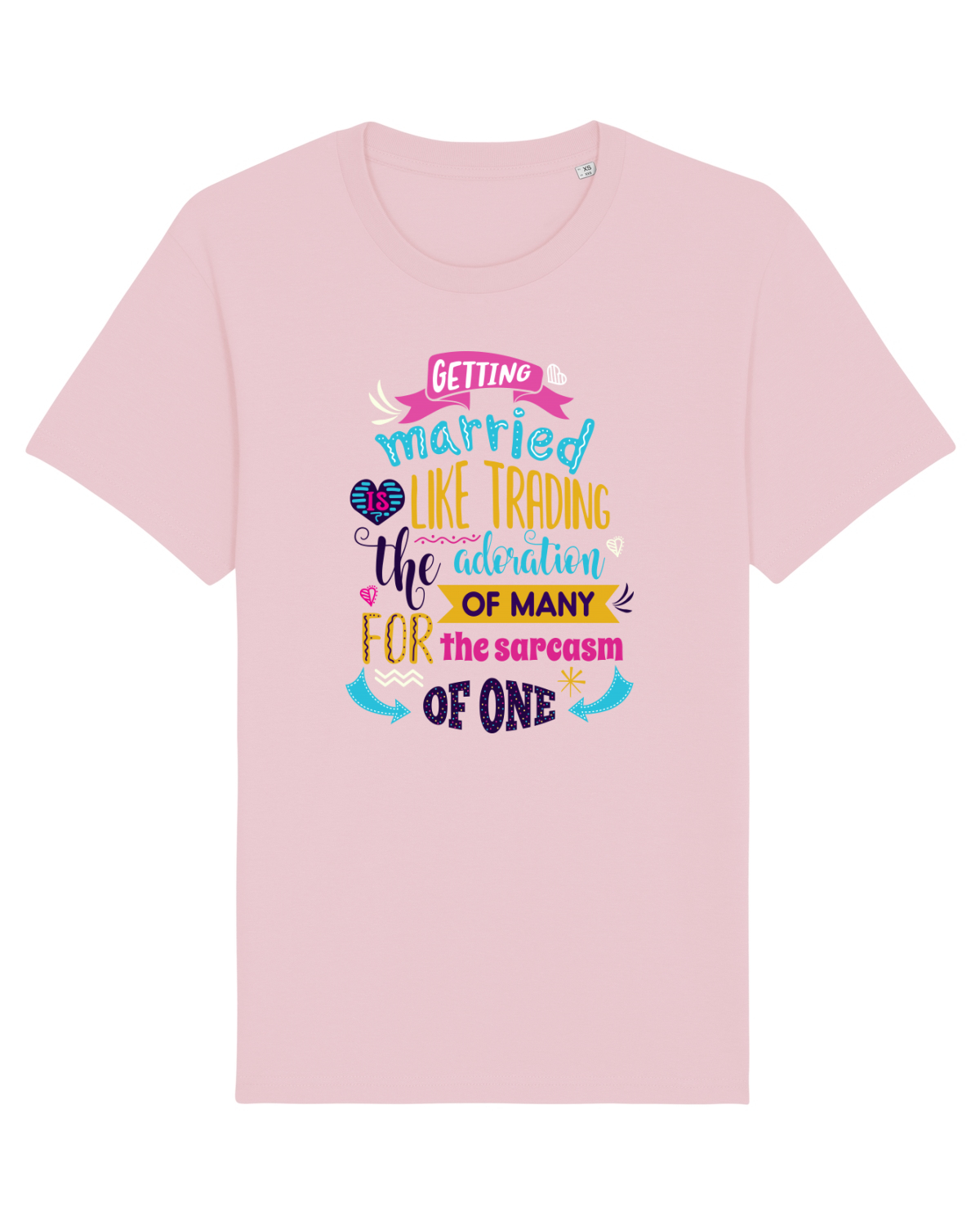 Tricou mânecă scurtă Unisex Rocker Cotton Pink