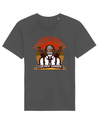 Tricou pentru Gameri PubG. Favorite Dinner Chicken Dinner  Anthracite