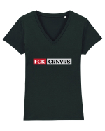 F*CK CORONAVIRUS Tricou mânecă scurtă guler V Damă Evoker