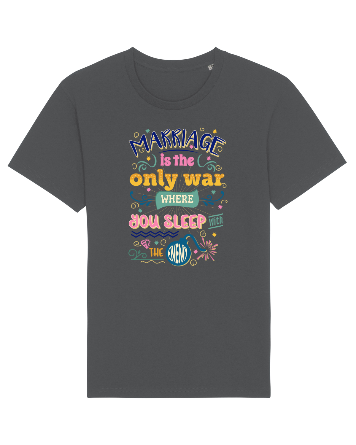 Tricou mânecă scurtă Unisex Rocker Anthracite