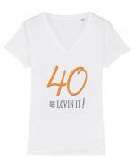 40 Ani Tricou mânecă scurtă guler V Damă Evoker