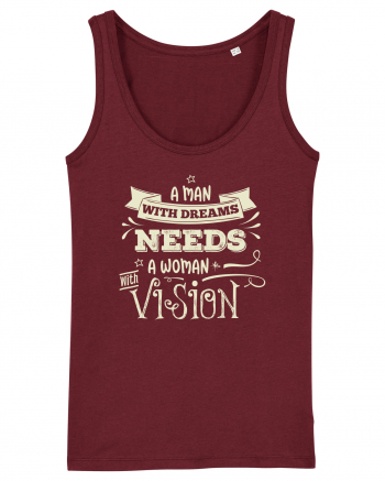 Tricou ambițios de cuplu Burgundy
