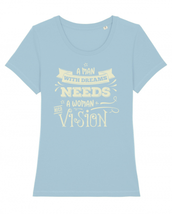 Tricou ambițios de cuplu Sky Blue