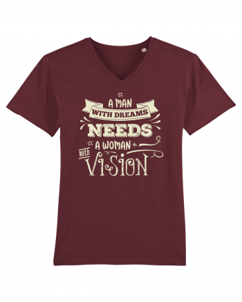 Tricou ambițios de cuplu Burgundy