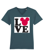 Tricou Mickey Mouse Love Tricou mânecă scurtă guler V Bărbat Presenter