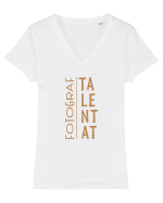Fotograf Talentat Tricou mânecă scurtă guler V Damă Evoker
