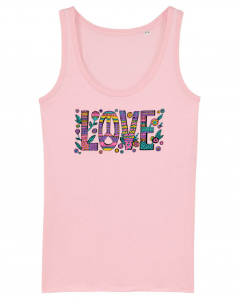 love peace hippie style Cotton Pink