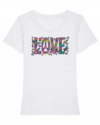 love peace hippie style White