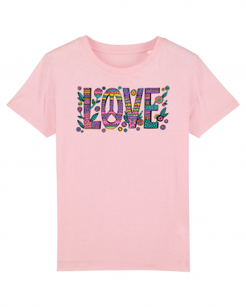 love peace hippie style Cotton Pink