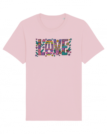 love peace hippie style Cotton Pink