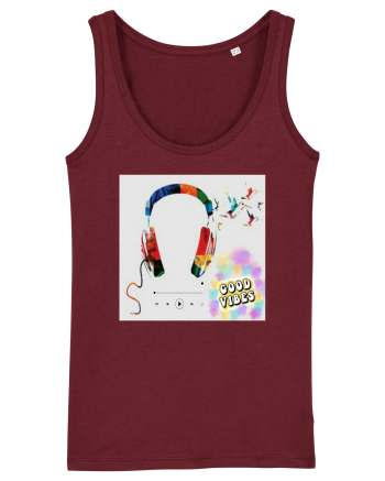 Tricou headphones colorful Burgundy