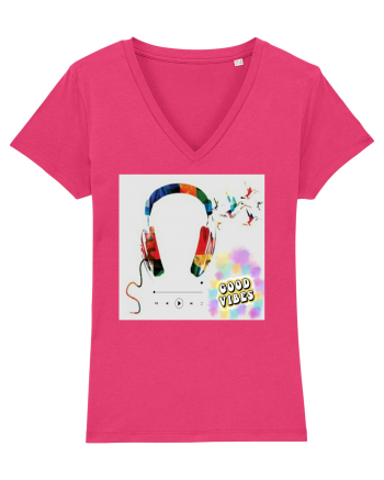 Tricou headphones colorful Raspberry
