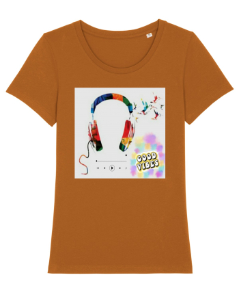 Tricou headphones colorful Roasted Orange