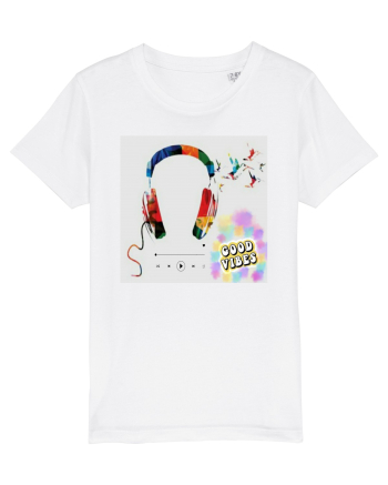 Tricou headphones colorful White