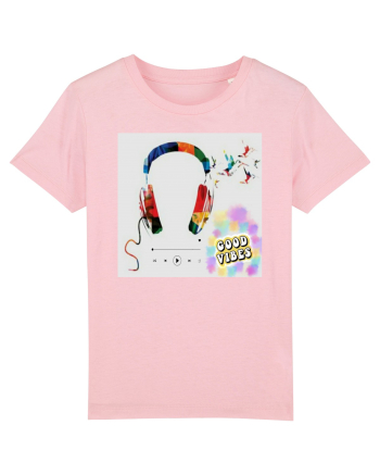 Tricou headphones colorful Cotton Pink