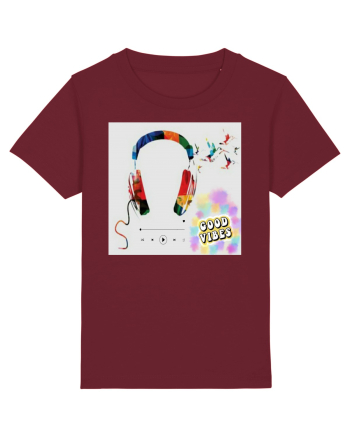Tricou headphones colorful Burgundy
