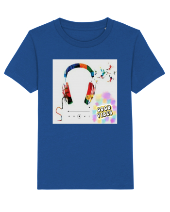 Tricou headphones colorful Majorelle Blue