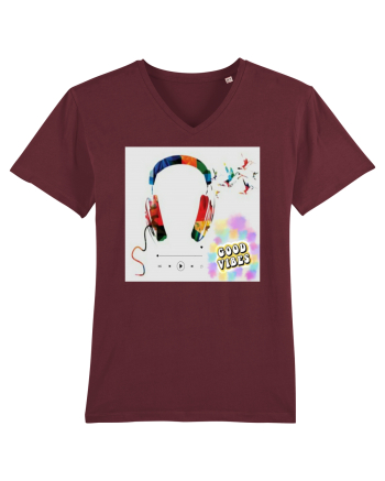Tricou headphones colorful Burgundy