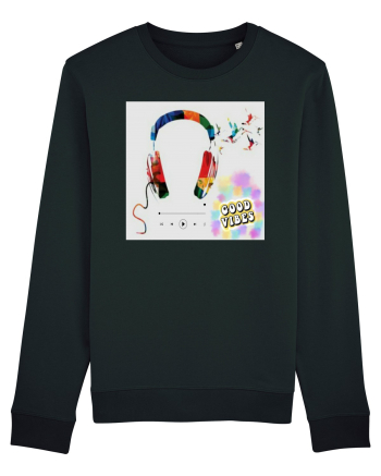 Tricou headphones colorful Black
