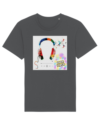 Tricou headphones colorful Anthracite