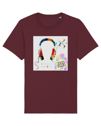 Tricou headphones colorful Burgundy