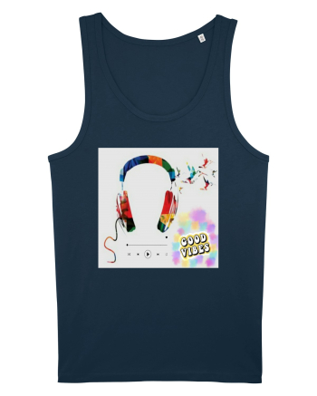 Tricou headphones colorful Navy