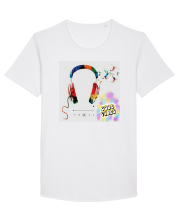 Tricou headphones colorful White