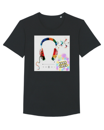 Tricou headphones colorful Black