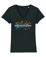 rainbow_I Tricou mânecă scurtă guler V Damă Evoker