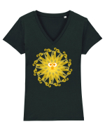 sun Tricou mânecă scurtă guler V Damă Evoker