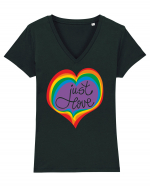 justLove Tricou mânecă scurtă guler V Damă Evoker